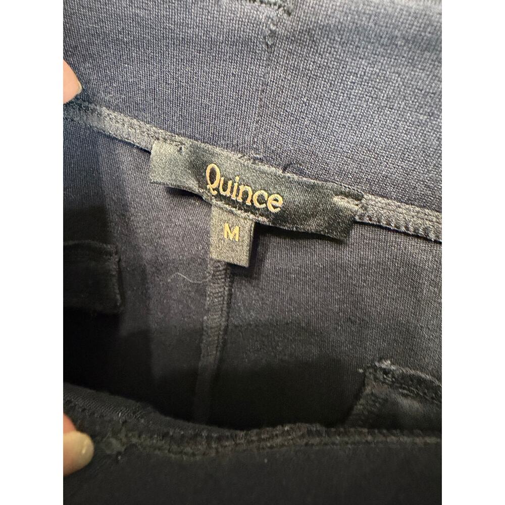 Quince Ultra-Stretch Ponte Straight Leg Pants Navy Women's M Stretch - Picture 7 of 10